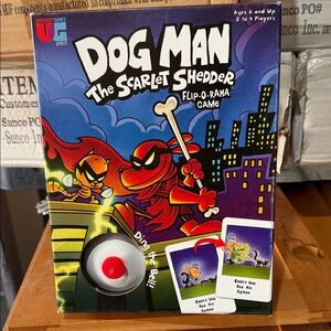 Dog Man The Scarlet Shedder Flip-O-Rama Game by University Games - Red and Black